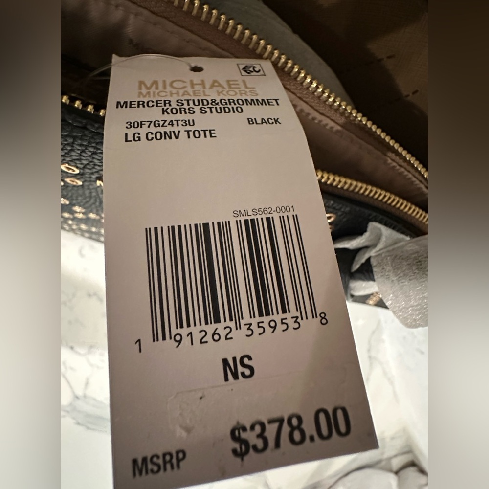MICHAEL Michael Kors Mercer Stud & Grommet Black Tote Bag - NWT - Picture 9 of 9